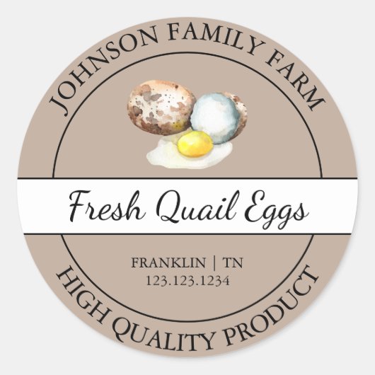 Boerderij Fresh Quail Egg Brown Label (Voorkant)
