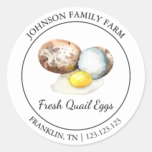 Boerderij Fresh Quail Egg Modern label (Voorkant)