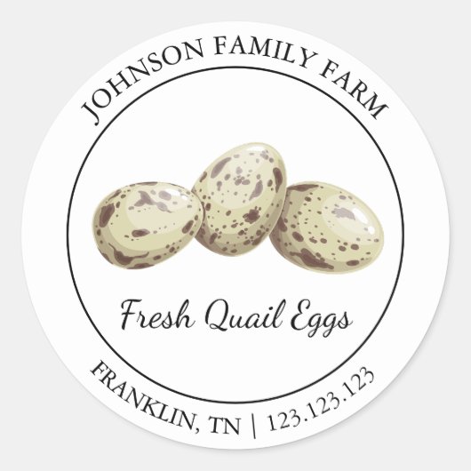 Boerderij Fresh Quail Egg Modern label (Voorkant)