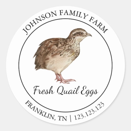 Boerderij Fresh Quail Egg Modern label (Voorkant)