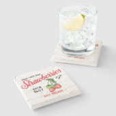 BOERDERIJ FRESH STRAWBERRIES STRAWBERRY PATCH FARM STENEN ONDERZETTER (Zijkant)