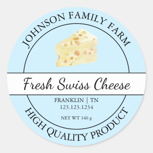 Boerderij Fresh Swiss Cheese Blue Label (Voorkant)