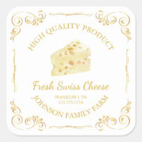  Boerderij Fresh Swiss Cheese Square Label