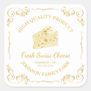  Boerderij Fresh Swiss Cheese Square Label