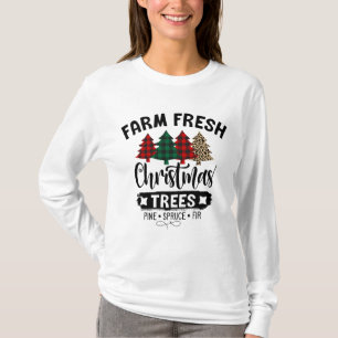 Boerderij Fresh Tree Sign Kerstboom Plaid shirt