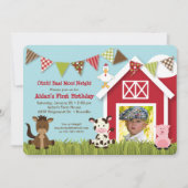 Boerderij Friends Birthday Uitnodiging (Voorkant)