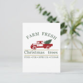 Boerderij frisse klassieke rode vrachtwagen pijnb feestdagenkaart (Staand voorkant)