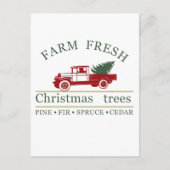 Boerderij frisse klassieke rode vrachtwagen pijnb feestdagenkaart (Voorkant)
