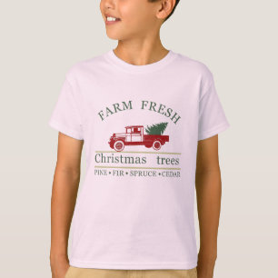 Boerderij frisse  klassieke vrachtwagenpijnbomen t-shirt