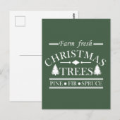 Boerderij frisse vrolijke kerstbomen briefkaart (Voorkant / Achterkant)