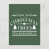 Boerderij frisse vrolijke kerstbomen briefkaart (Voorkant)