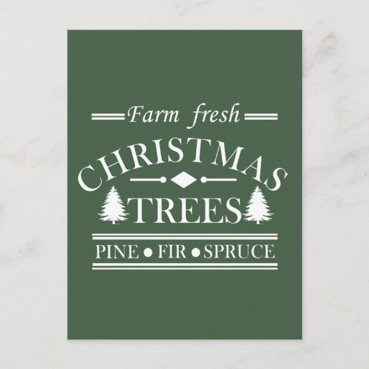 Boerderij frisse vrolijke kerstbomen briefkaart (Voorkant)
