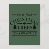 Boerderij frisse vrolijke kerstbomen briefkaart (Voorkant)