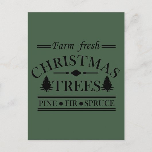 Boerderij frisse vrolijke kerstbomen briefkaart (Voorkant)