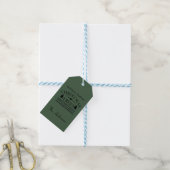 Boerderij frisse vrolijke kerstbomen cadeaulabel (Met Touw)