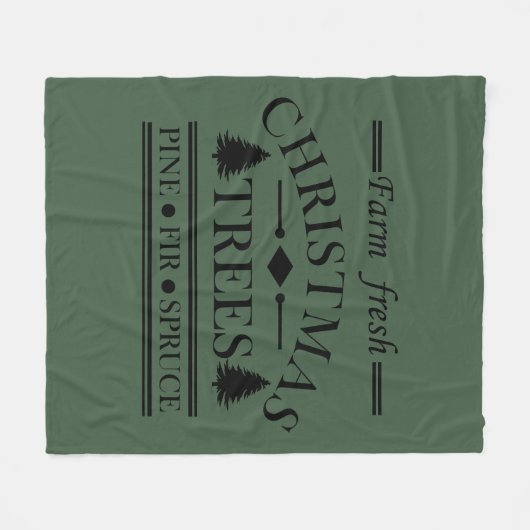 Boerderij frisse vrolijke kerstbomen fleece deken (Voorkant (Horizontaal))