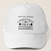 Boerderij frisse vrolijke kerstbomen trucker pet (Voorkant)