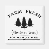 Boerderij frisse vrolijke kerstpijnbomen magneet (Voorkant)