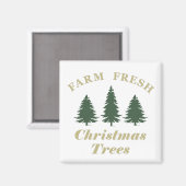 Boerderij frisse vrolijke kerstpijnbomen magneet (Voorkant / Achterkant)
