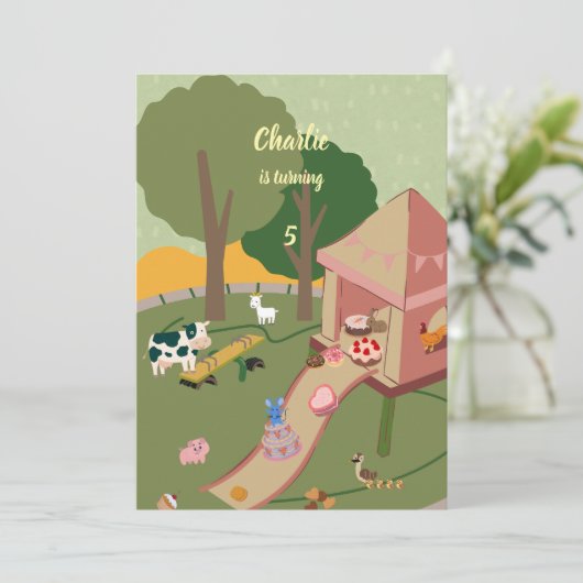 Boerderij Fun in the Park verjaardag Kaart (Staand voorkant)