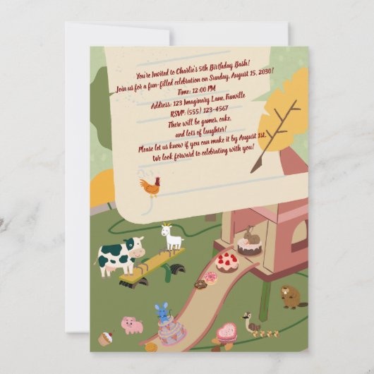 Boerderij Fun in the Park verjaardag Kaart (Achterkant)