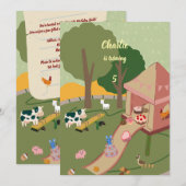 Boerderij Fun in the Park verjaardag Kaart (Voorkant / Achterkant)