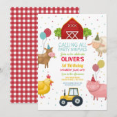 Boerderij Garde dieren 1e kinderdag uitnodiging (Voorkant / Achterkant)