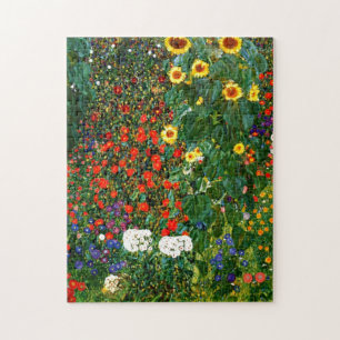 Boerderij Garden met zonnebloemen door Gustav Klim Legpuzzel