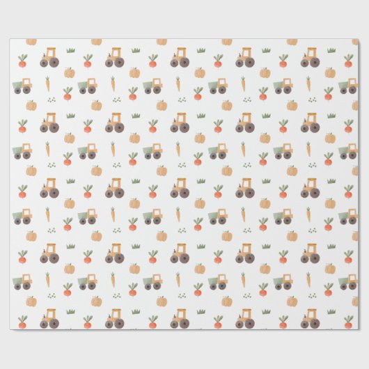 Boerderij Garden Waterverf Fun Pattern Cadeaupapier (Vlak)