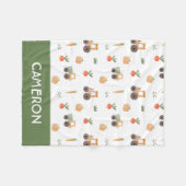 Boerderij Garden Waterverf Fun Pattern Fleece Deken (Voorkant (Horizontaal))