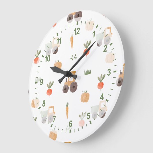 Boerderij Garden Waterverf Fun Pattern Grote Klok (Hoek)