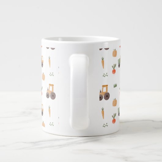 Boerderij Garden Waterverf Fun Pattern Grote Koffiekop (Achterkant)