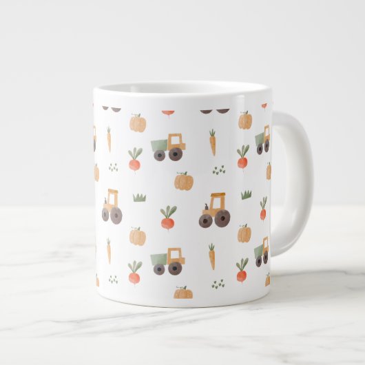 Boerderij Garden Waterverf Fun Pattern Grote Koffiekop (Voorkant rechts)