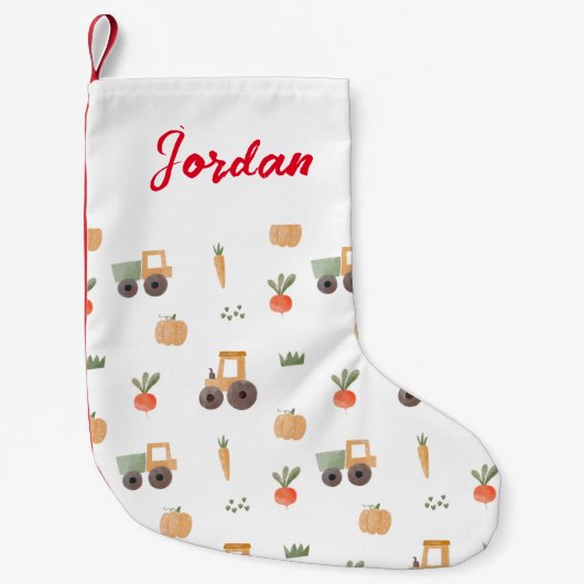 Boerderij Garden Waterverf Fun Pattern Kleine Kerstsok (Voorkant)