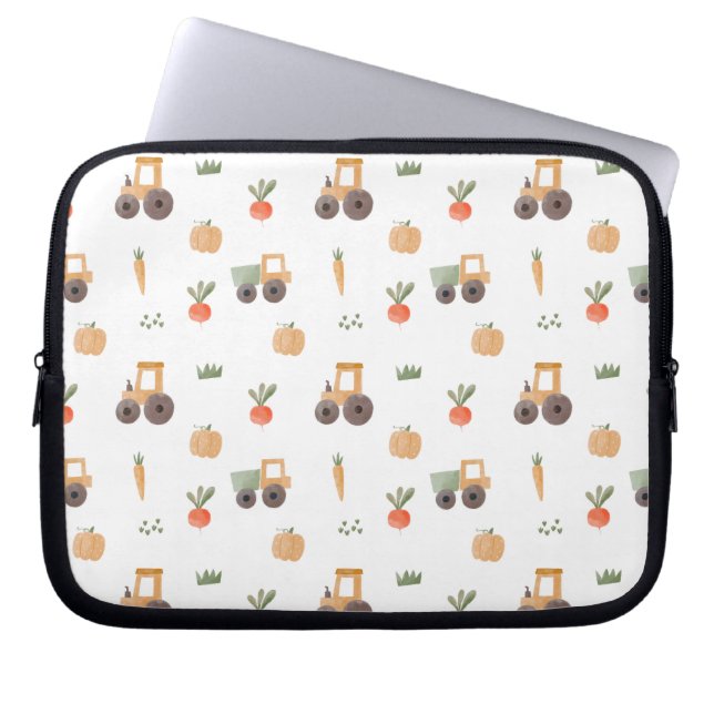 Boerderij Garden Waterverf Fun Pattern Laptop Sleeve (Voorkant)