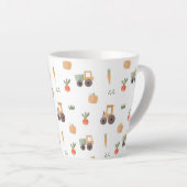 Boerderij Garden Waterverf Fun Pattern Latte Mok (Rechterhoek)