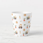 Boerderij Garden Waterverf Fun Pattern Latte Mok (Voorkant)