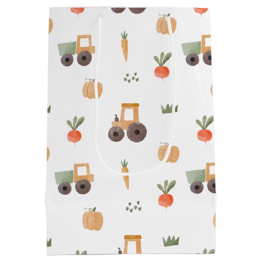 Boerderij Garden Waterverf Fun Pattern Medium Cadeauzakje (Achterkant)