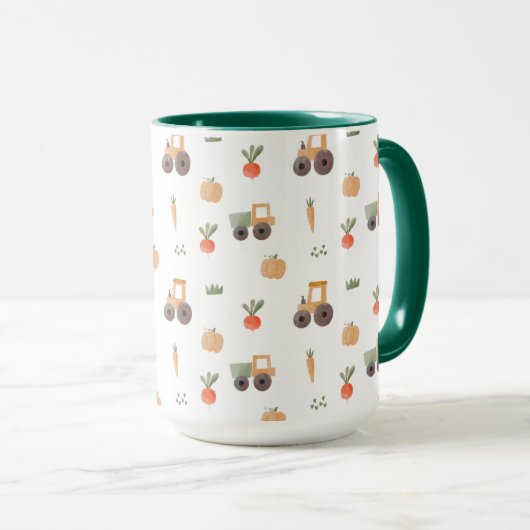 Boerderij Garden Waterverf Fun Pattern Mok (Voorkant rechts)