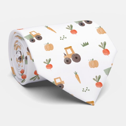 Boerderij Garden Waterverf Fun Pattern Stropdas (Opgerold)