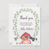 Boerderij Geachte Baby shower Hartelijk dank Kaart (Voorkant)