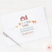 Boerderij geboortedag Genderneutrale partij Hartel Ronde Sticker (Envelop)