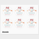 Boerderij geboortedag Genderneutrale partij Hartel Ronde Sticker (Vel)