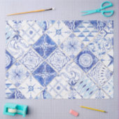 Boerderij gedempt Blue Diamond Tegel Wood Decoupag Tissuepapier (Craft)