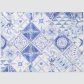 Boerderij gedempt Blue Diamond Tegel Wood Decoupag Tissuepapier (Voorkant)