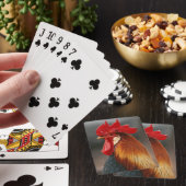 Boerderij gedomesticeerde haan pokerkaarten (Insitu)
