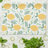 Boerderij gele leemonpatroon voor Bright land Theedoek (Gevouwen)