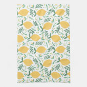 Boerderij gele leemonpatroon voor Bright land Theedoek (Verticaal)