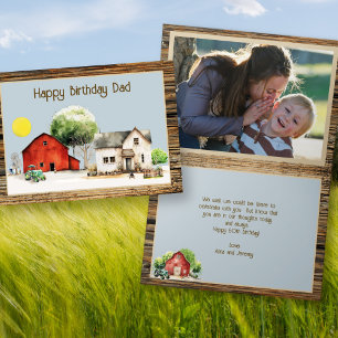 Boerderij Gelukkige Verjaardag Vouwbare Foto- en B Kaart