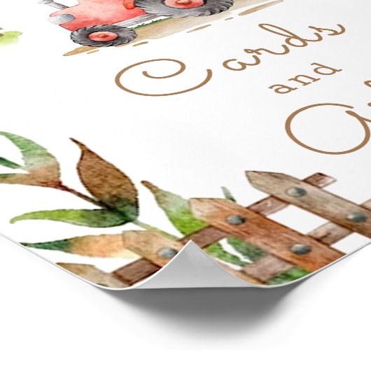 Boerderij Genderneutrale geboorte Kaarten en cadea Poster (Hoek)